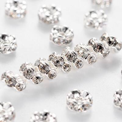 Brass Rhinestone Spacer Beads