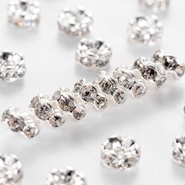 Brass Rhinestone Spacer Beads