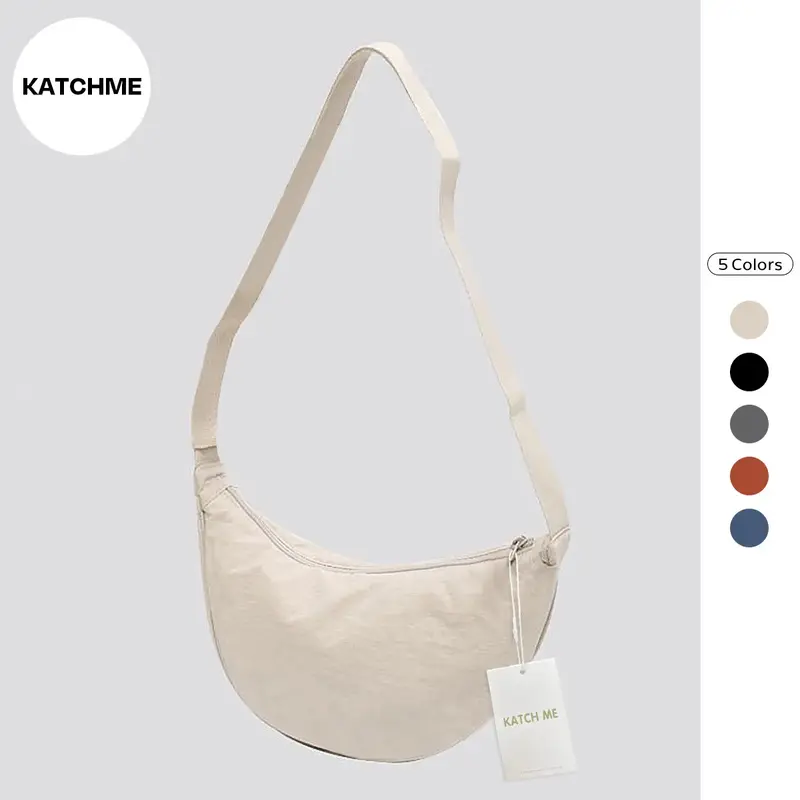 KatchMe Women's Dumpling Bag Zipper Shoulder Bag With Crossbody Strap,Plain Casual Bags,Ladies Versatile Bags,Crossbody & Sho...
