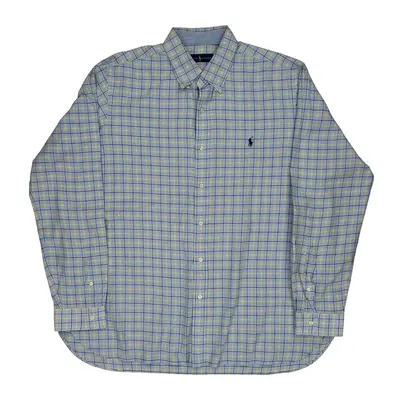 Ralph Lauren Checked Shirt - XL Blue Cotton