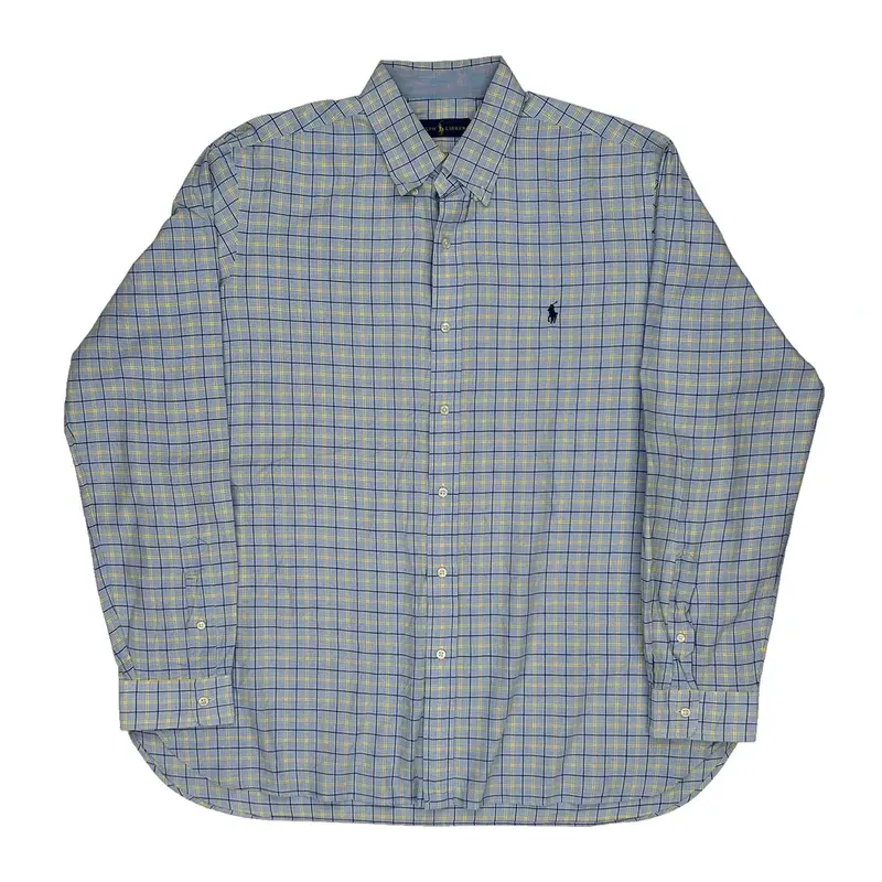 Ralph Lauren Checked Shirt - XL Blue Cotton
