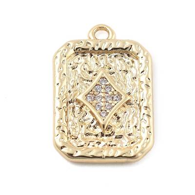 Brass Micro Pave Cubic Zirconia Pendants