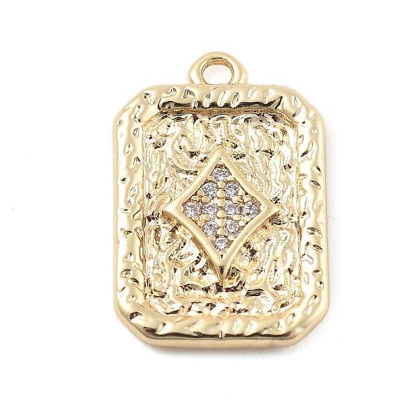 Brass Micro Pave Cubic Zirconia Pendants