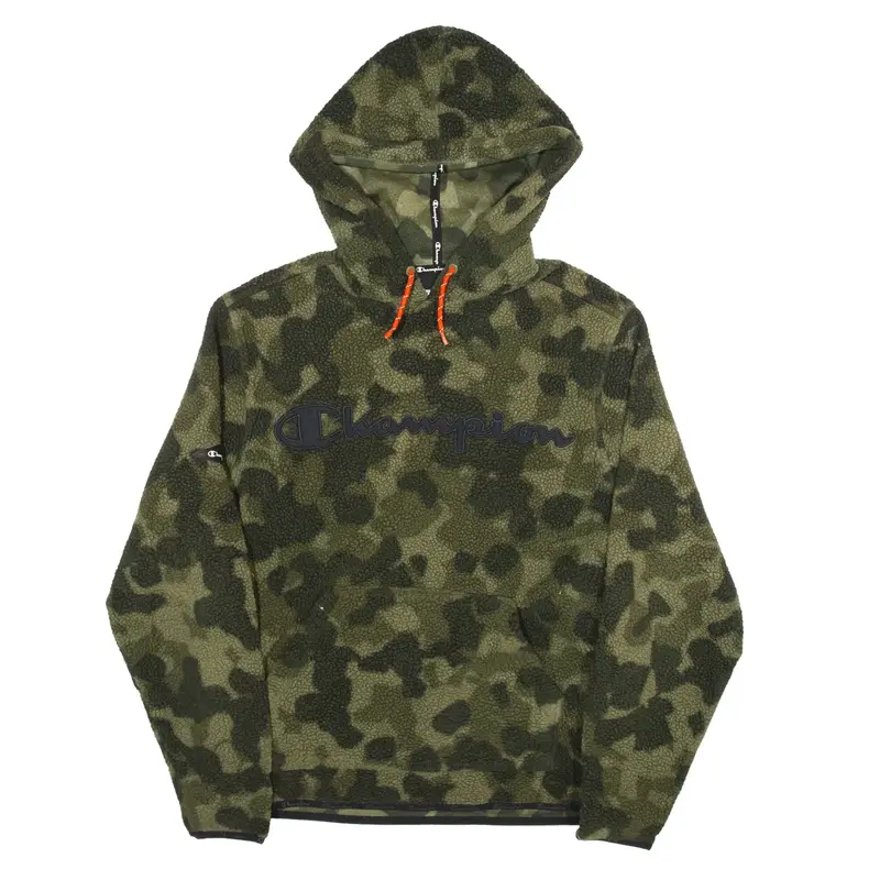 CHAMPION Camo Hoodie Green Pullover Boys S