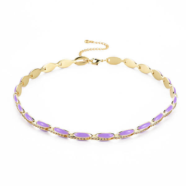 Brass Micro Pave Cubic Zirconia Link Tennis Necklaces for Women