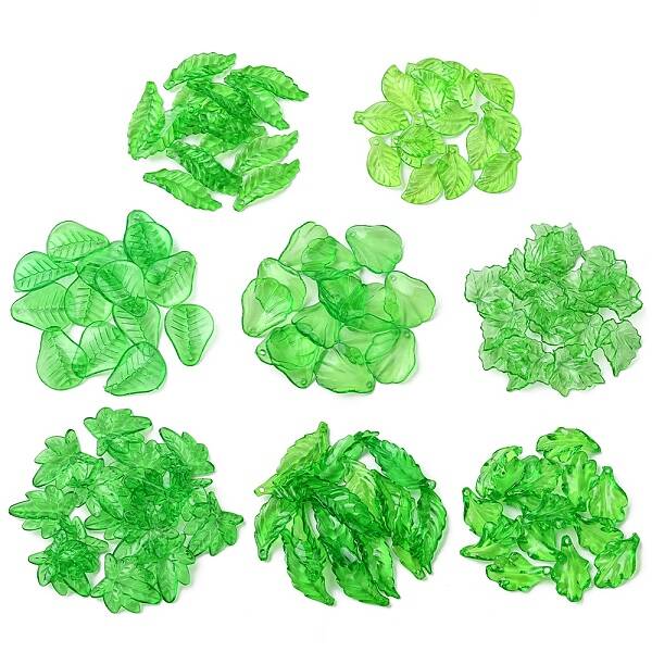120Pcs 8 Styles Transparent Acrylic Pendants