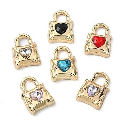 Golden Rack Plating Alloy Rhinestone Pendants