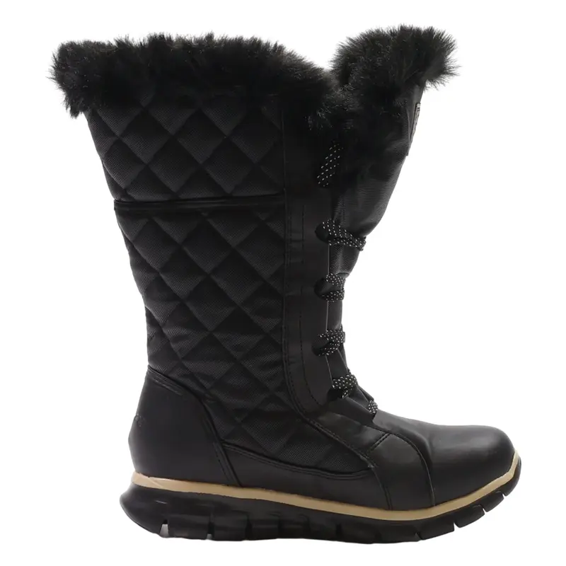 SKECHERS Snow Boots Black Synthetic Womens UK 4