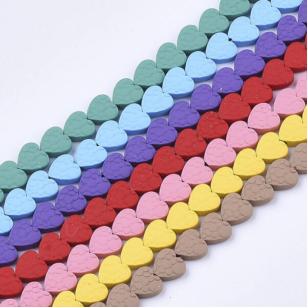 Spray Painted Non-magnetic Synthetic Hematite Beads Strands