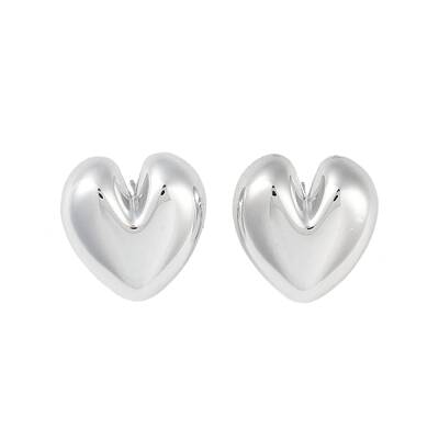 Heart CCB Plastic Stud Earrings for Women