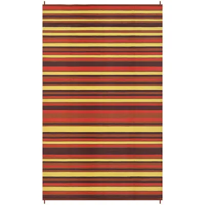 Garvee Reversible Outdoor Rug 9x18ft – Waterproof Plastic Straw Patio Carpet – Modern Colorful Striped Design for Balcony...