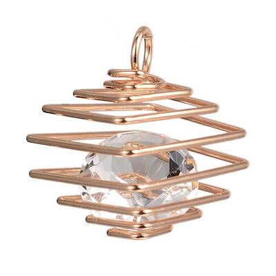 Cube Iron Resin Rhinestone Wire Pendants