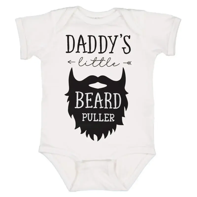 Daddy's Little Beard Puller Baby Onesies, Baby Announcement Bodysuit, Newborn Baby Clothes Girl