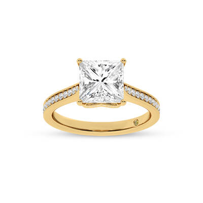 Taos Hidden Halo Princess Cut Lab Grown Diamond Engagement Ring | 18K Yellow Gold 1 1/4 CT. TW.