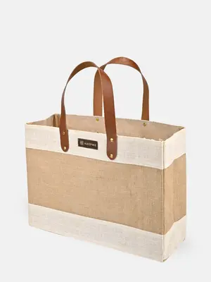 Jute Market Tote | Color: Cream