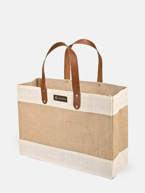 Jute Market Tote | Color: Cream