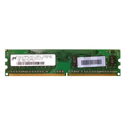 Micron MT18HTF12864AY-667E1 | 1GB DDR2-667MHz PC2-5300 Non-ECC Unbuffered UDIMM CL5 1Rx8 1.8V 240-Pin Memory Module