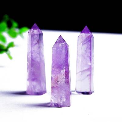 Point Tower Natural Amethyst Healing Stone Wands