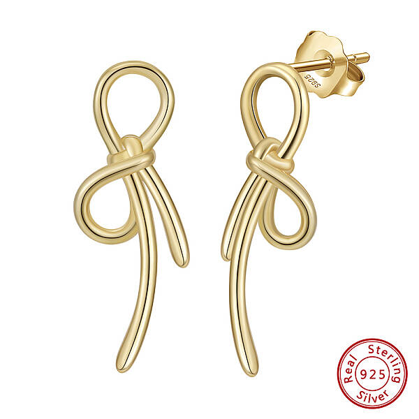 925 Sterling Silver Bowknot Stud Earrings