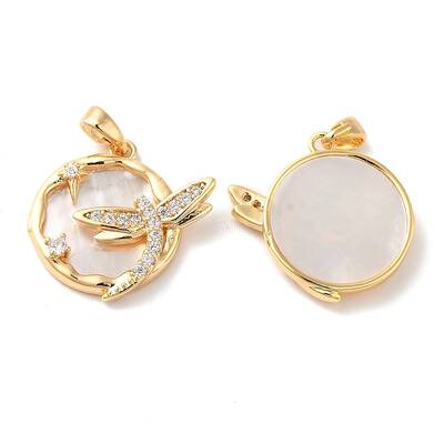 Brass Micro Pave Clear Cubic Zirconia Pendants