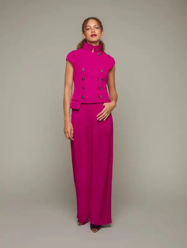 ARCHITRAVE | Fan Collar Waistcoat | Colour: Magenta | Size: L