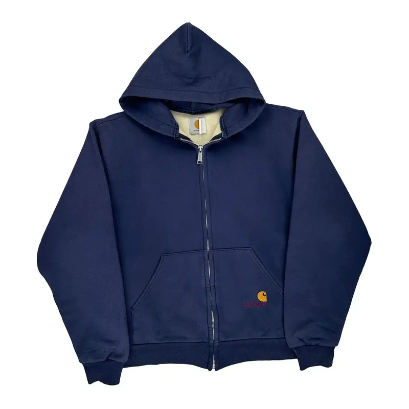 Carhartt Hoodie - Large Navy Cotton Blend