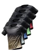 Men's Ombre Print Short Sleeve Tee, Regular Fit Sporty Breathable Quick Drying T-shirt for Running Gym Workout, Casual Comfy ...