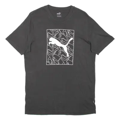 PUMA Mens T-Shirt Black Crew Neck M