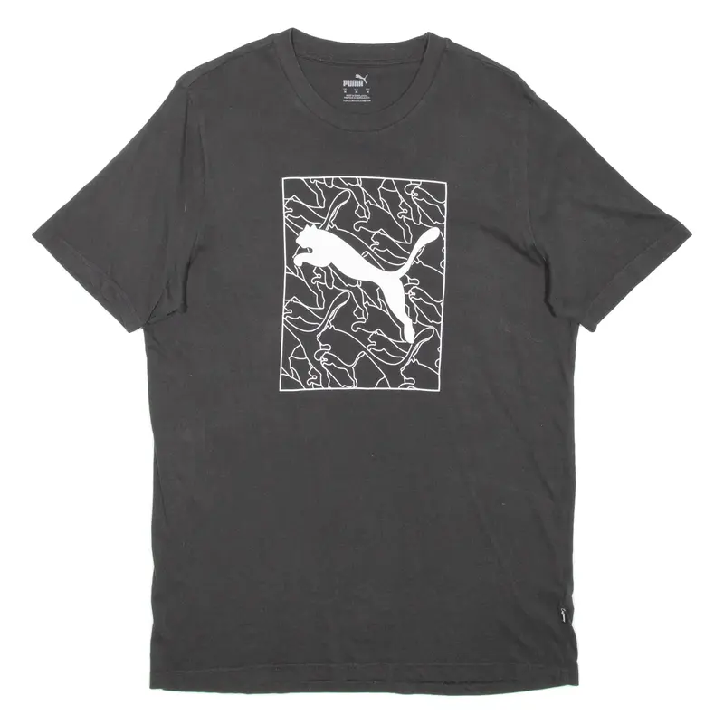 PUMA Mens T-Shirt Black Crew Neck M