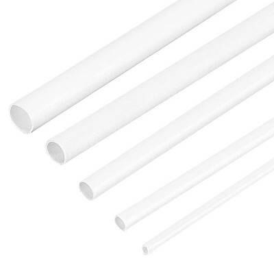 OLYCRAFT 25Pcs ABS Plastic Round Bar Rods White ABS Plastic Round Tube Hollow Round Tube for DIY Sand Table Architectural Mod...