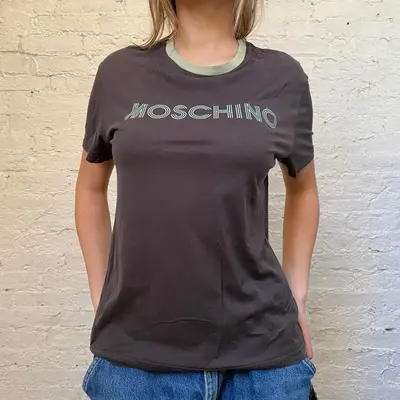 Underwear Moschino Spellout T-Shirt - Large Grey Cotton