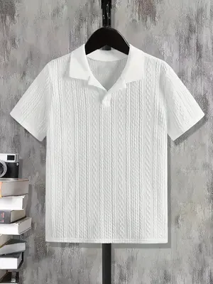 Boy's Solid Short Sleeve Polo Shirt, Casual Comfy Breathable Top for Summer, Kids Clothes for Daily Wear