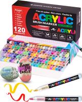 Guangna Direct 240color Liquid Soft Head Acrylic Marker Pens Colored, Acrylic Paint Markers, Brush Tip Acrylic Paint Pens, Id...