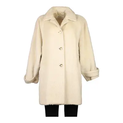 80s Les Copains Coat - 2XL Cream Alpaca