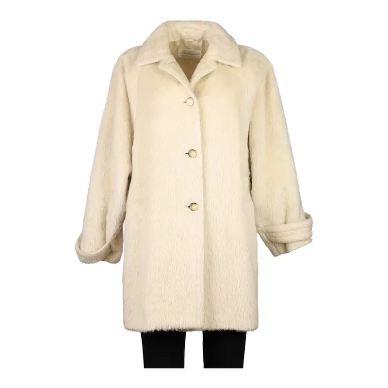 80s Les Copains Coat - 2XL Cream Alpaca
