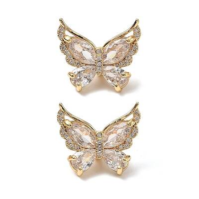 Brass Micro Pave Clear Cubic Zirconia Pendants
