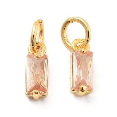 Brass Micro Pave Cubic Zirconia Charms