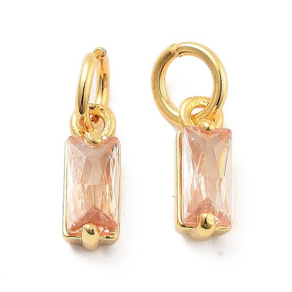 Brass Micro Pave Cubic Zirconia Charms
