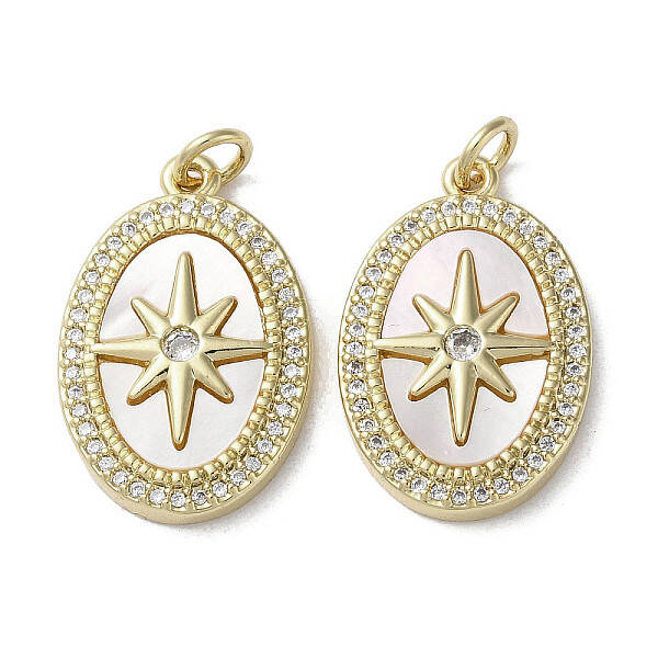 Brass Micro Pave Cubic Zirconia Pendants