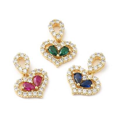Real 16K Gold Plated Brass Micro Pave Cubic Zirconia Pendants