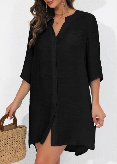 Modlily Button Black Cover Up - L