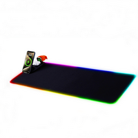 Rollforall 4-in-one RGB Gaming Mouse Pad XXL,Wireless Charging for QI Phone&Watch&earphones,Desk Mat with Phone Holder Black,...