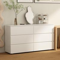FUFU&GAGA Chest of Drawers White Dresser No Handles, 6 Drawer Chest with Wide Storage, Modern Contemporary 6-Drawer Cabinet, ...