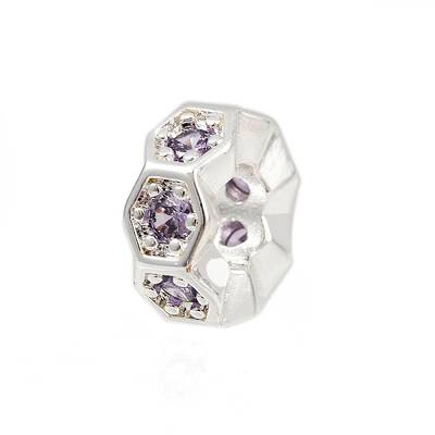 Wave Edge Flat Round Rack Plating Brass Cubic Zirconia European Beads