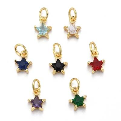 Brass Micro Pave Cubic Zirconia Pendants