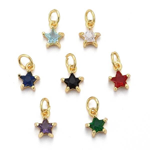 Brass Micro Pave Cubic Zirconia Pendants
