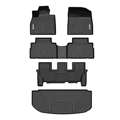 3-Row Floor Mats & Cargo Trunk Liner for 2020-2025 Hyundai Palisade (Fits Bench Seats), Black Custom Fit Automotive Liners Se...