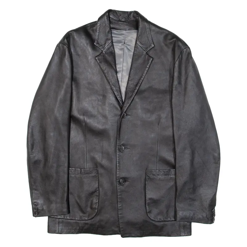 WOODHOUSE LONDON Mens Blazer Jacket Black Leather L