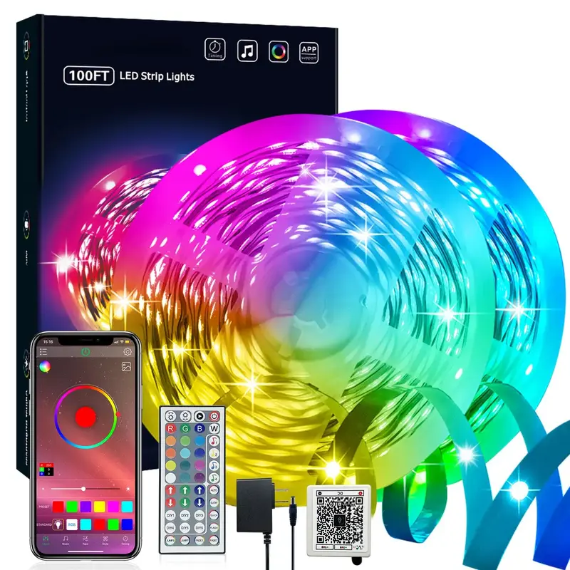 LED strip lights APP controlled RGB lights 16000 scene music sync LED light strips suitable for bedroom living room kitchen d...