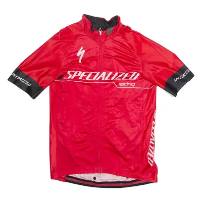 SPECIALIZED RACING Full Zip Cycling Mens Jersey Red High Neck M
